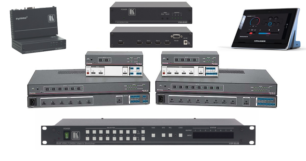 Equipos de Conectividad Audiovisual, Distribuidores, Escaladores...