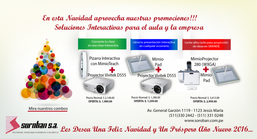 Oferta Navideña – Soluciones Interactivas para el aula y la empresa