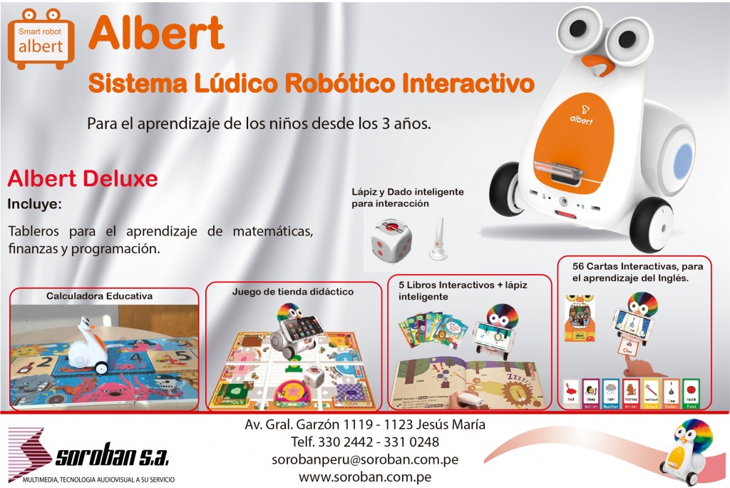 Albert Deluxe – Kit Completo de Robótica Lúdica Interactiva para las Escuelas y el Hogar