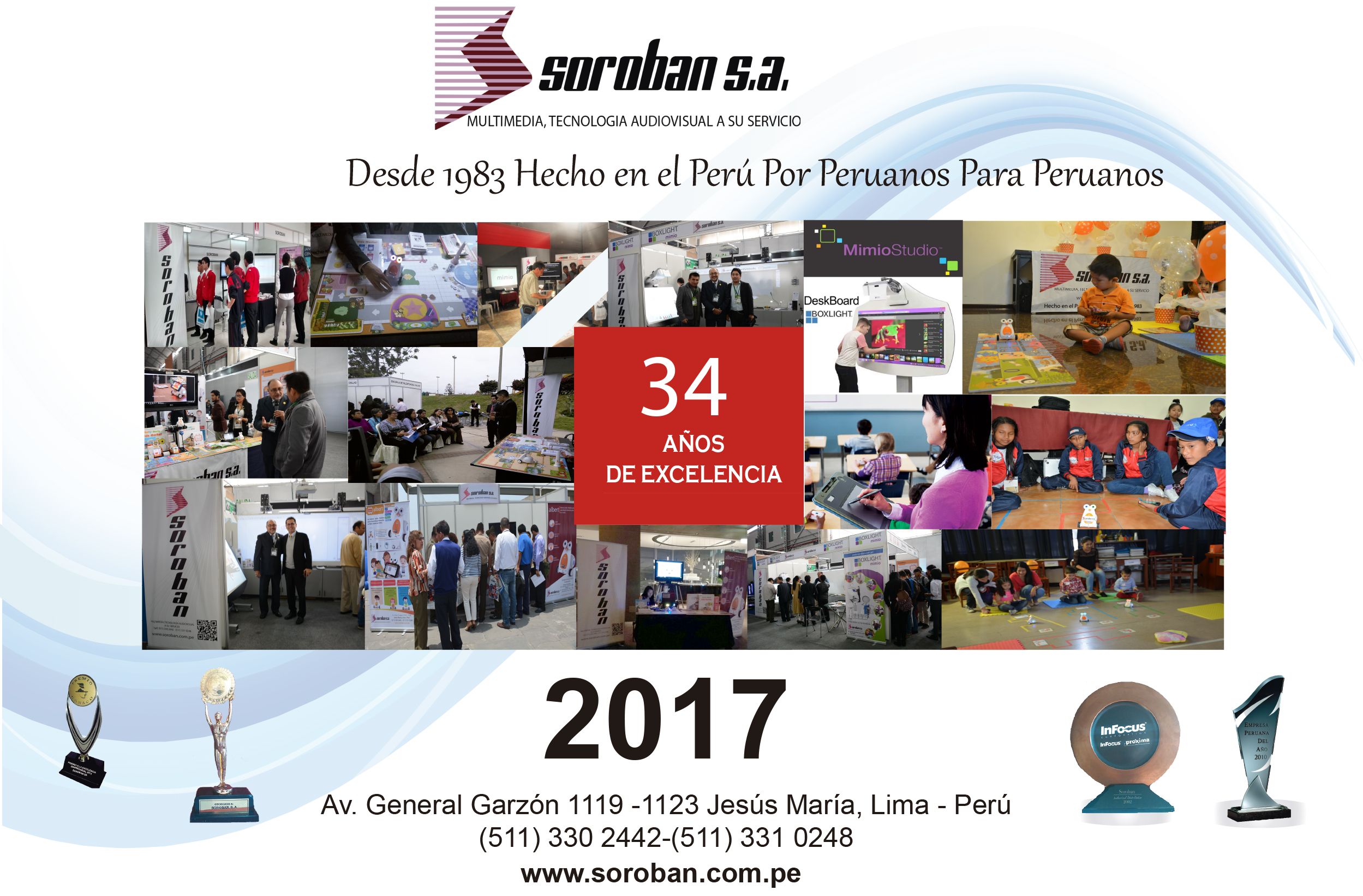 Felíz 34 Aniversario de Soroban S.A, Líderes en la Industria Audiovisual e Interactiva del Perú