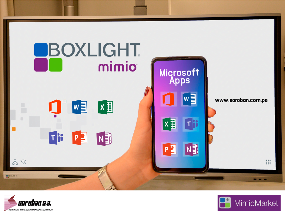 Aplicaciones de Microsoft en la Pantalla Interactiva Procolor de Boxlight