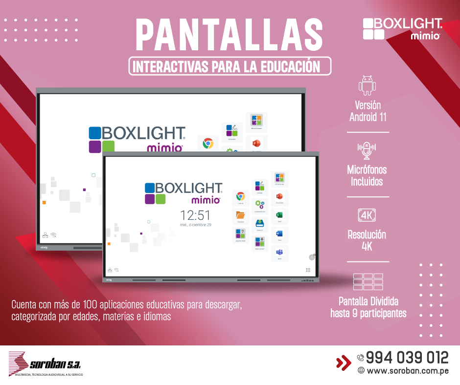 Pantallas Interactivas para el sector Educativo