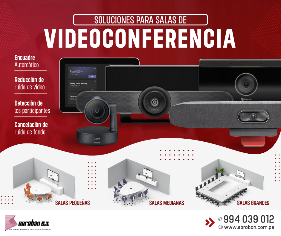 Soluciones de Videoconferencia para salas pequeñas, medianas y grandes