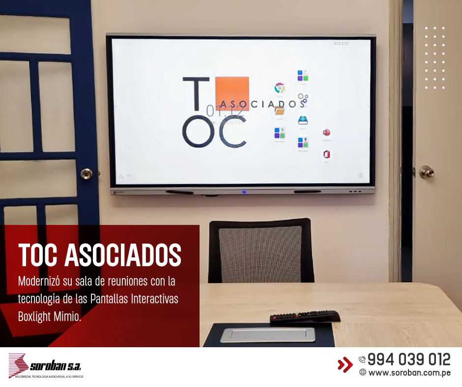 TOC Asociados modernizó su sala de reuniones con la pantalla interactiva Boxlight Mimio