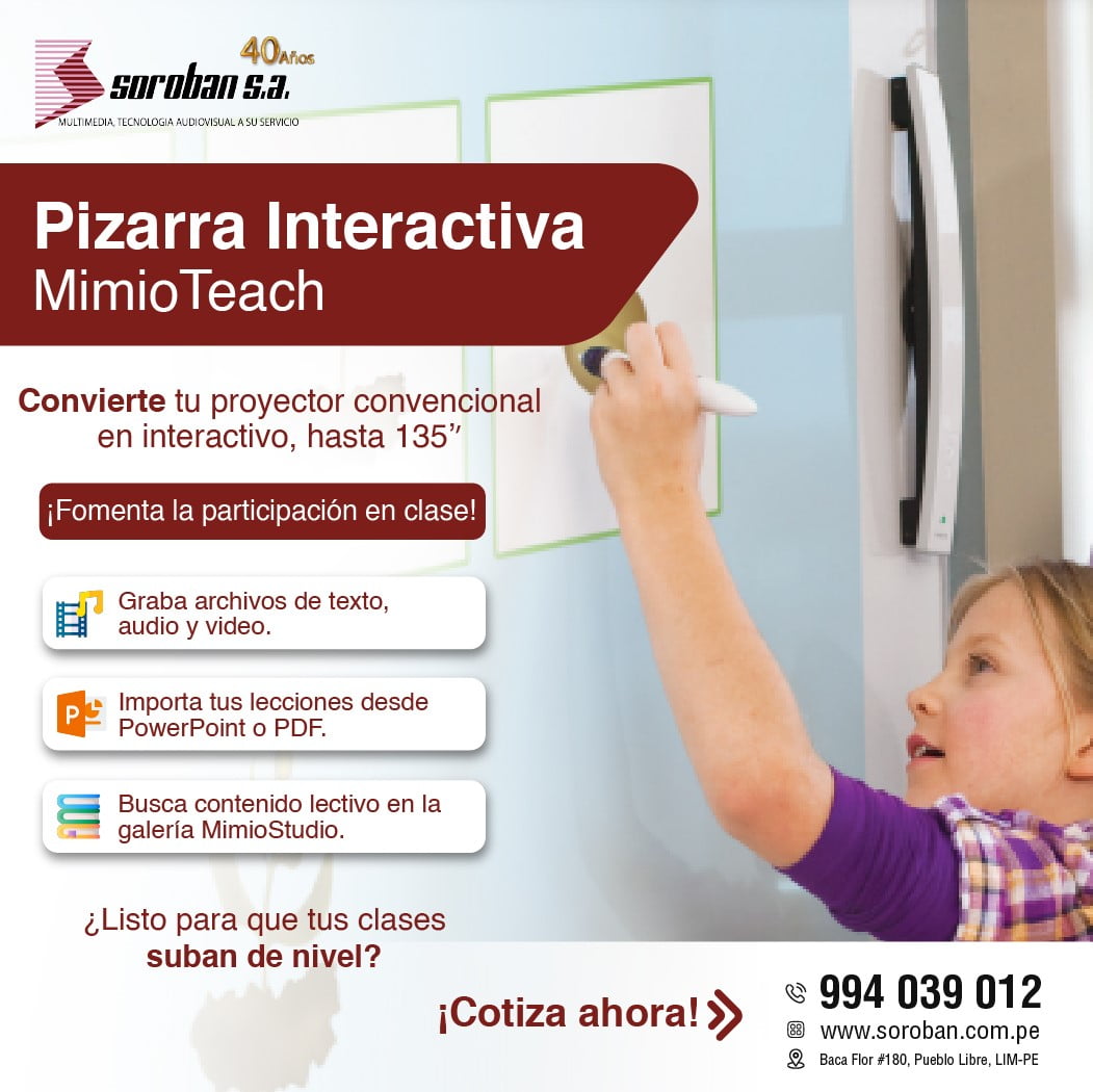 Pizarra Interactiva MimioTeach y MimioStudio para aulas de clase