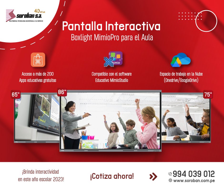 Pantalla Interactiva Boxlight MimioPro para el aula