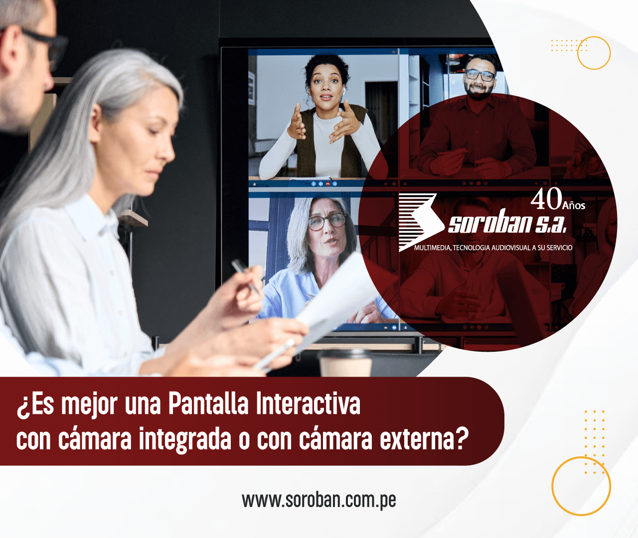 ¿Es mejor una Pantalla Interactiva con cámara integrada o con cámara externa?