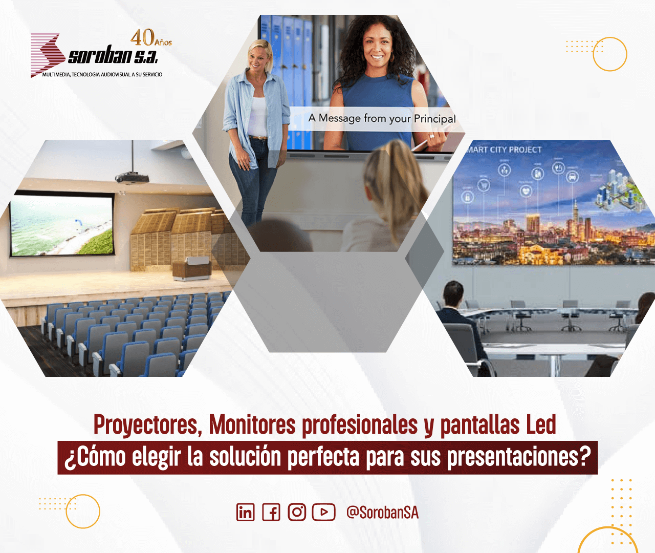 Proyectores, Monitores Profesionales y Pantallas LED: Cómo elegir la solución perfecta para sus necesidades de presentación