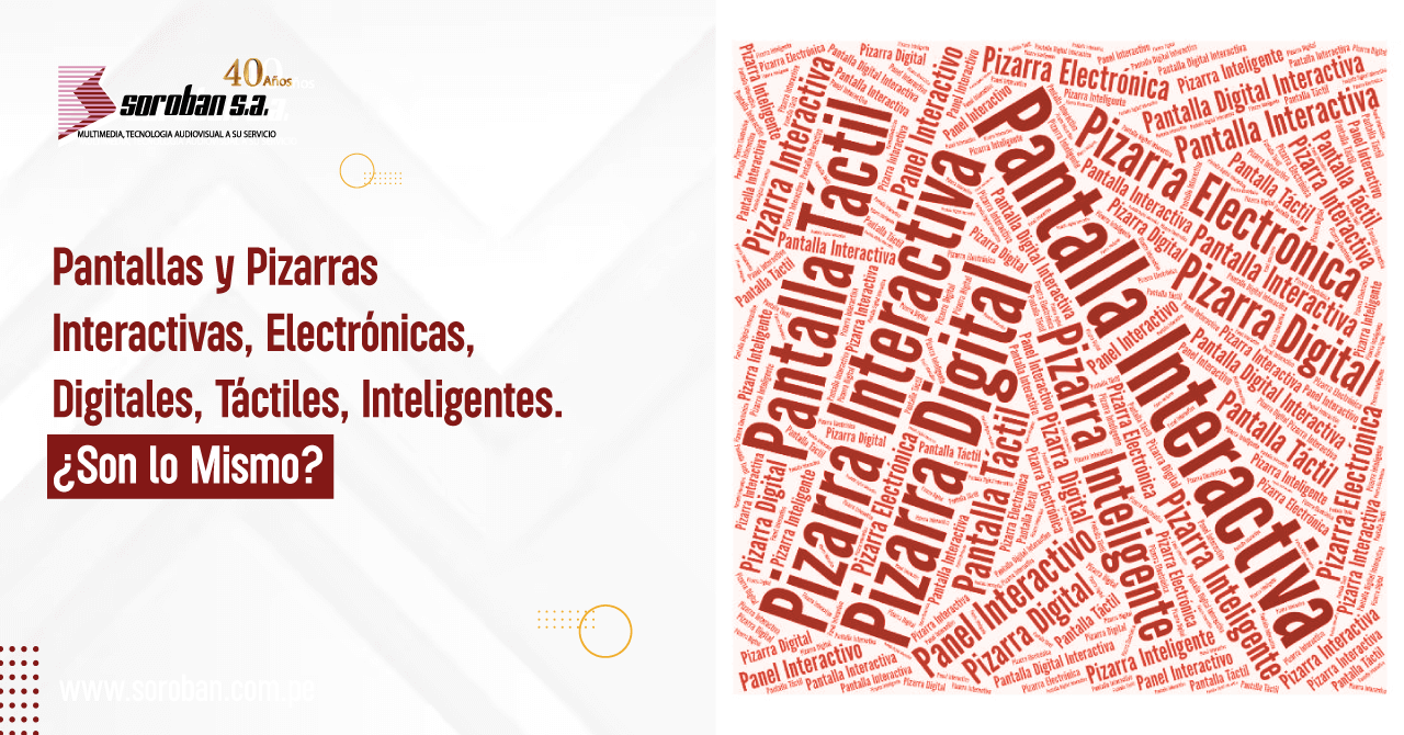 ¿Pantallas y Pizarras Interactivas, Digitales, Electrónicas, Táctiles, Inteligentes son lo Mismo?