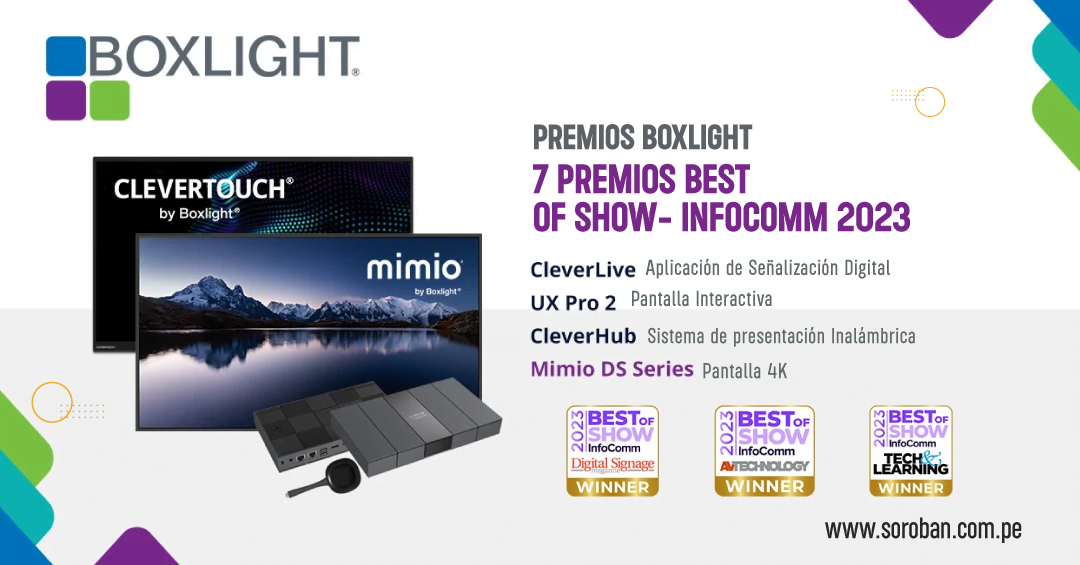 Boxlight gana siete premios Best of Show en InfoComm 2023