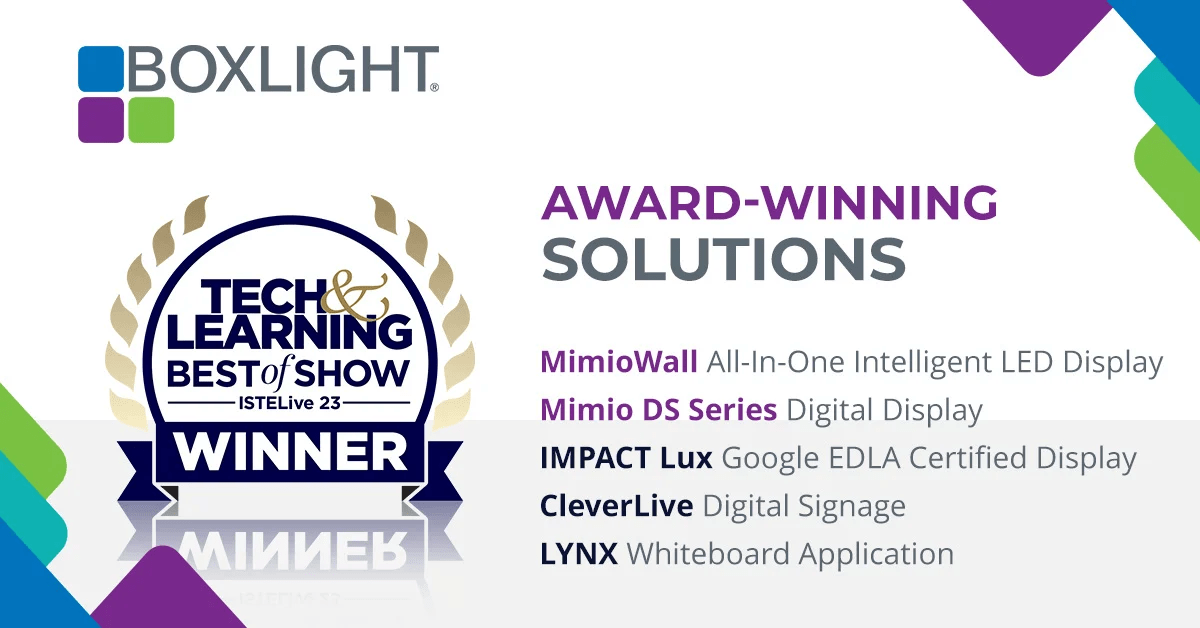 Boxlight recibe 5 nuevos premios Best of Show en ISTE Live23
