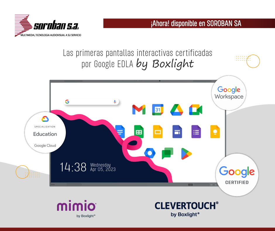 Las primeras Pantallas Interactivas certificadas por Google EDLA by Boxlight